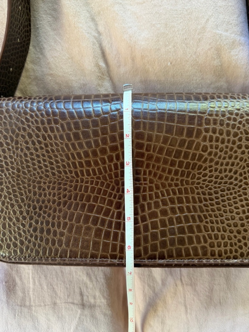 St. Agni Bianca Croc Shoulder Bag - Picture 12 of 14